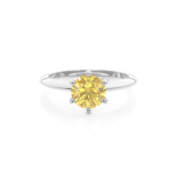 Prong Setting Yellow Diamond Engagement Ring