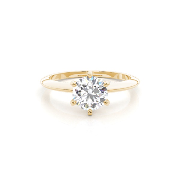 6 Prong Setting Plain Engagement Ring
