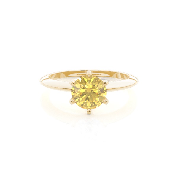 Prong Setting Yellow Diamond Engagement Ring