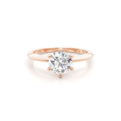 Rose Gold Simple Diamond Engagement Rings