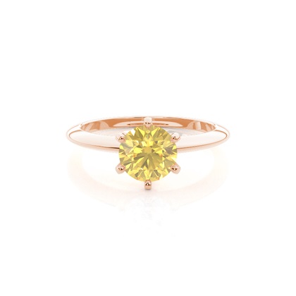 Prong Setting Yellow Diamond Ring