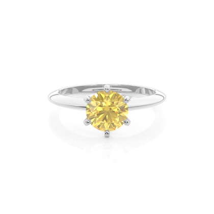 Prong Setting Yellow Diamond Engagement Ring