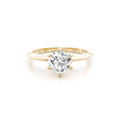 Yellow Gold Simple Diamond Engagement Rings
