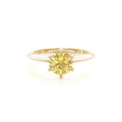 Prong Setting Yellow Diamond Engagement Ring