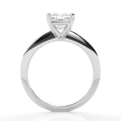 Princess Silver Solitaire Diamond Rings