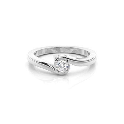 2 Prong Setting Plain Engagement Ring
