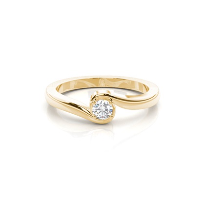 Yellow Gold Dainty Diamond Engagement Rings