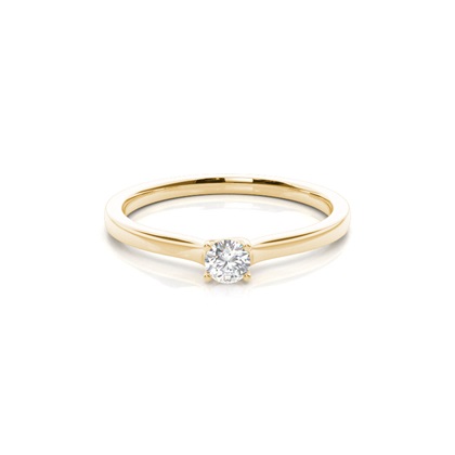 Yellow Gold Dainty Diamond Engagement Rings