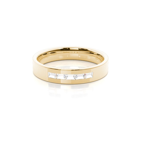 4.00mm Studded Flat Profile Comfort Fit Diamond Wedding Band