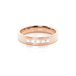 4.00mm Studded Flat Profile Comfort Fit Diamond Wedding Band