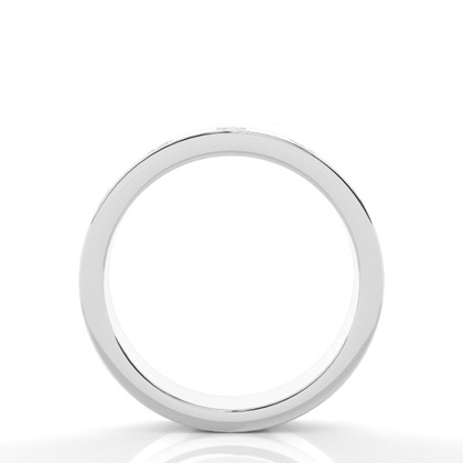 4.00mm Studded Flat Profile Comfort Fit Diamond Wedding Band