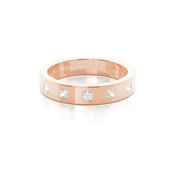 4.00mm Studded Flat Profile Comfort Fit Diamond Wedding Band