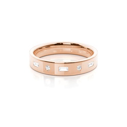 4.00mm Studded Flat Profile Comfort Fit Diamond Wedding Band