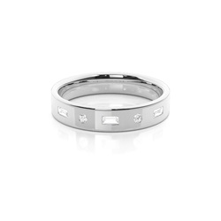Flacher bequem geschliffener Diamant Trauring