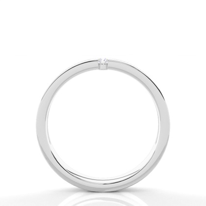 Studded Flat Profile Comfort Fit Diamond Wedding Band