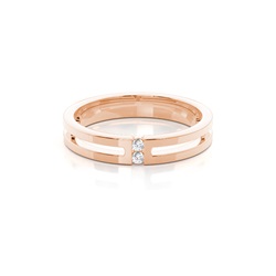 Studded Flat Profile Comfort Fit Diamond Wedding Band
