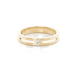 Studded Flat Profile Comfort Fit Diamond Wedding Band