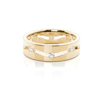Men's Yellow Gold Diamond Wedding Rings