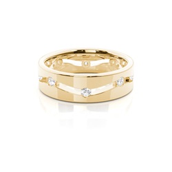 6.00mm Studded Flat Profile Comfort Fit Diamond Wedding Band