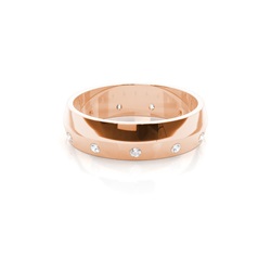 5.00mm Studded Flat Profile Comfort Fit Diamond Wedding Band