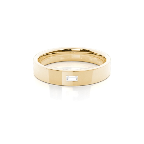 4.00mm Studded Flat Profile Comfort Fit Diamond Wedding Band