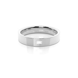 4.00mm Flacher bequem geschliffener Diamant Trauring