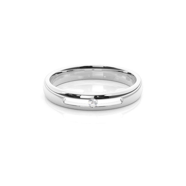 3.20mm Studded Flat Profile Comfort Fit Diamond Wedding Band