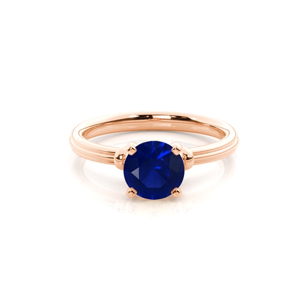 Round Blue Sapphire Engagement Ring