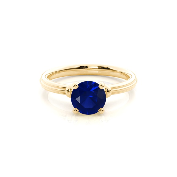Round Blue Sapphire Engagement Ring