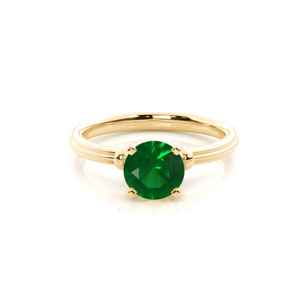 Round Emerald Engagement Ring