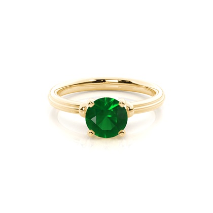 Yellow Gold Emerald Diamond Engagement Rings