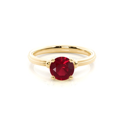 Yellow Gold Ruby Diamond Rings