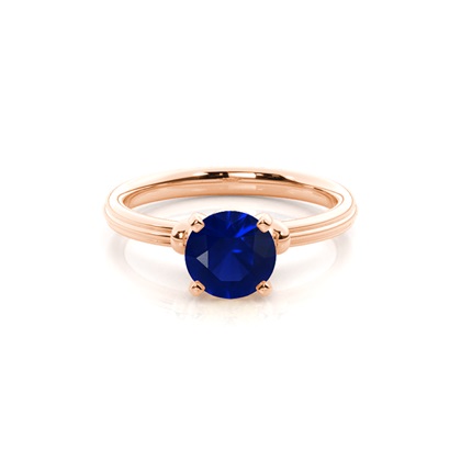 Round Blue Sapphire Engagement Ring