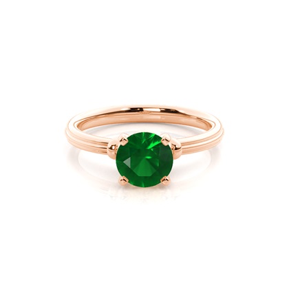 Round Emerald Engagement Ring