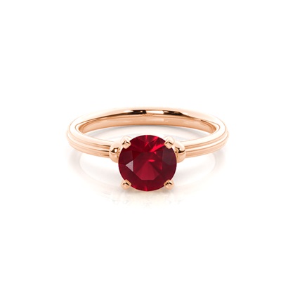 Round Ruby Engagement Ring