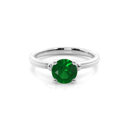 Round Emerald Engagement Ring