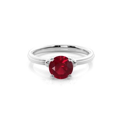 Round Ruby Engagement Ring