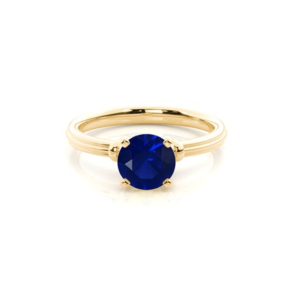 Round Blue Sapphire Engagement Ring