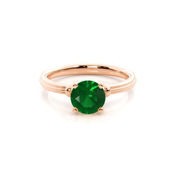 Round Emerald Engagement Ring