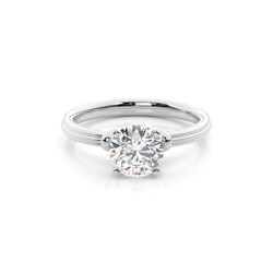 White Gold Round Diamond Engagement Ring