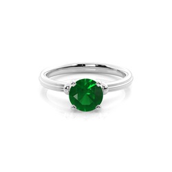 Round Emerald Engagement Ring