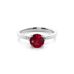 Round Ruby Engagement Ring