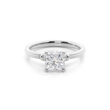 White Gold Moissanite Engagement Ring