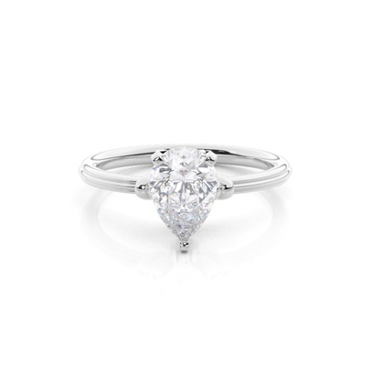 White Gold Moissanite Engagement Ring