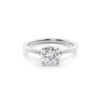 White Gold Moissanite Engagement Ring