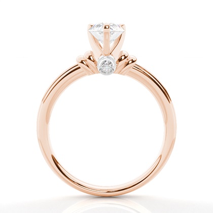 1.00 Carat Or Rose Bague solitaire diamant