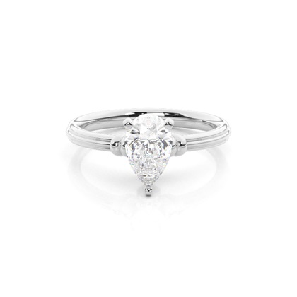 Pear Solitaire Diamond Rings