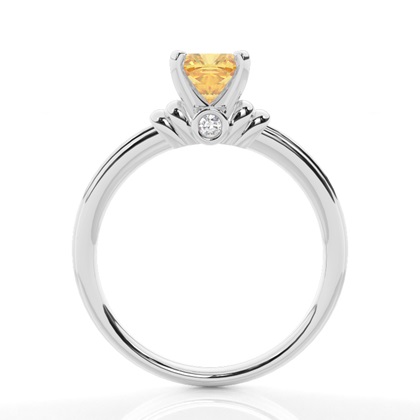 4 Prong Yellow Diamond Solitaire Engagement Ring