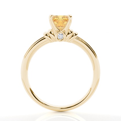 4 Prong Yellow Diamond Solitaire Engagement Ring