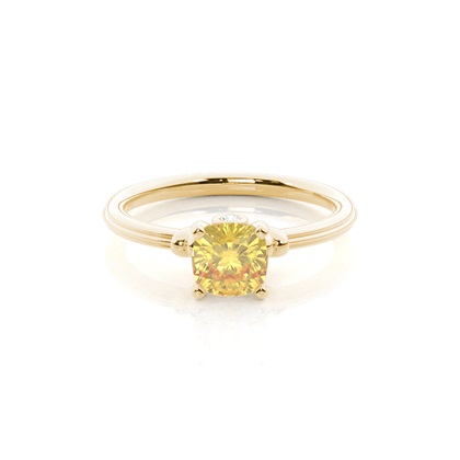 4 Prong Yellow Diamond Solitaire Engagement Ring